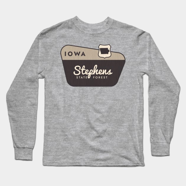 Stephens State Forest Iowa Welcome Sign Long Sleeve T-Shirt by Go With Tammy